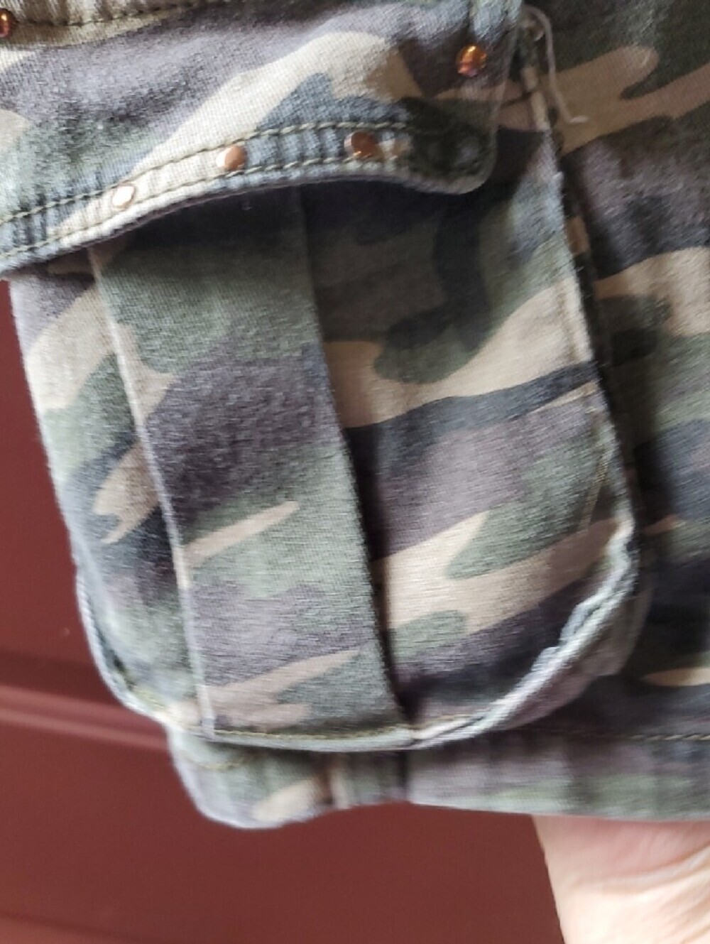 Zoey Beth Camouflage Cargo Mini Skirt with U.S. Army Patches - Picture 6 of 10